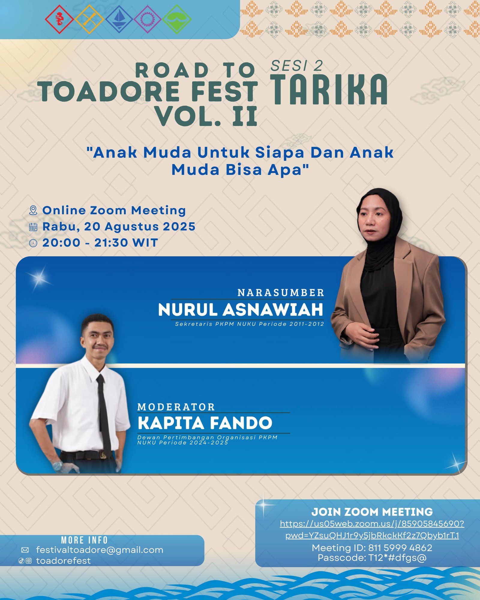 ROAD TO TOADORE FEST VOL. II – SESI 2 “Anak Muda Untuk Siapa dan Anak Muda Bisa Apa“